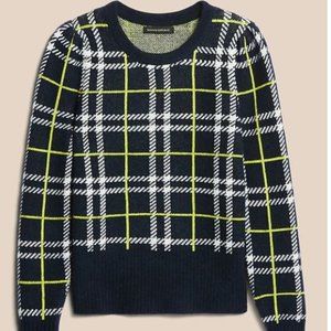 Banana Republic Aire Puff-Sleeve Chartreuse Sweater